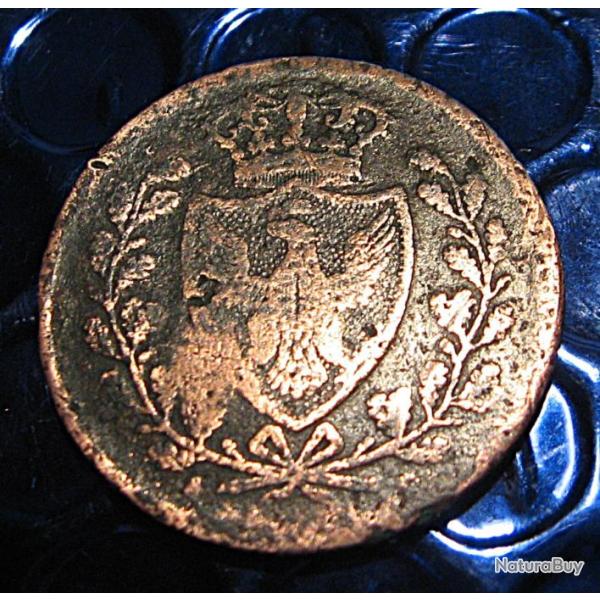 Italie  piece de monnaie de 5 centesimi 1826 Charle Felix Turin