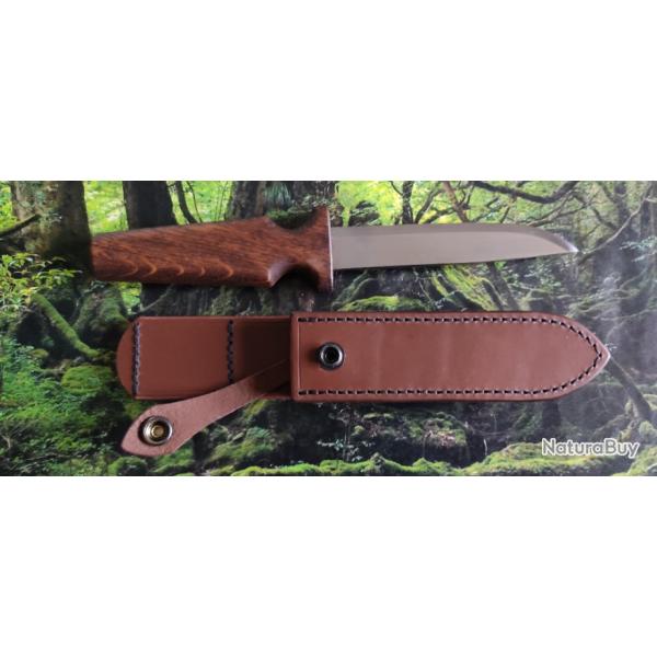 Grand couteau Morakniv custom + �tui en cuir PIECE UNIQUE.
