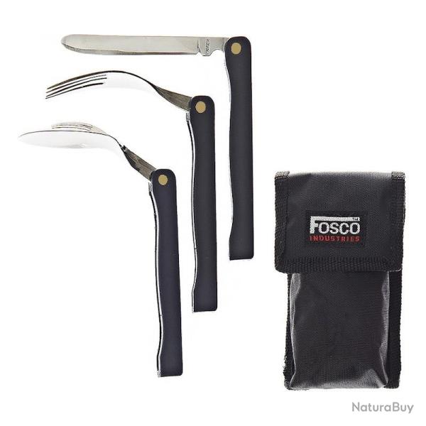 Kit de couverts pliants Fosco Chow Kit Folding 3 pi�ces noir