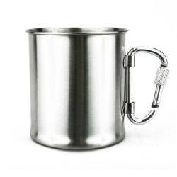 Tasse inox avec poign&eacute;e mousqueton &agrave; vis Fosco 0,3L