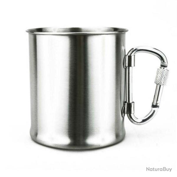 Tasse inox avec poign�e mousqueton � vis Fosco 0,3L