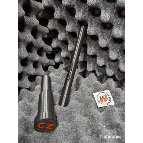 CZ 457 START KIT - Prot�ge culasse avec couvercle NOIR LOGO CZ ROUGE + Guide baguette NOIR