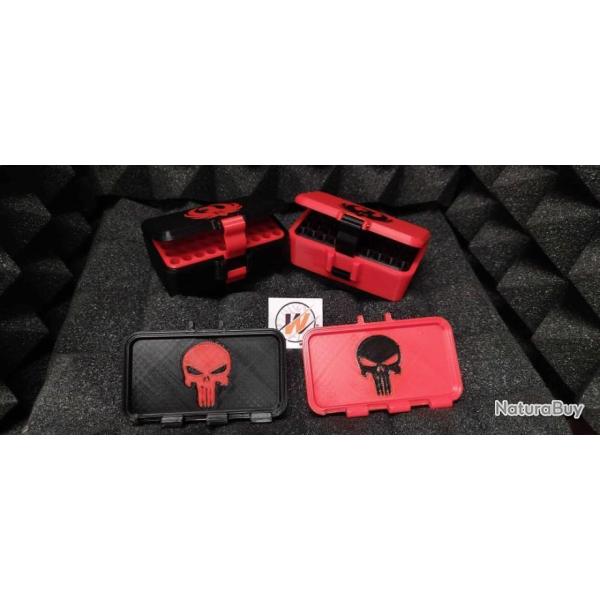 Boite de rangement pour munition 22lr capacit� 50 cartouches avec custom logo PUNISHER