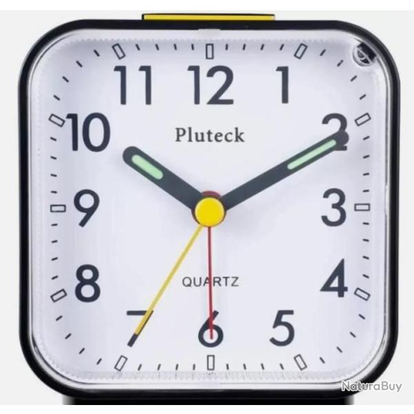 R�veil Veilleuse - Alarme Sonore - Simple � R�gler - Fonctionne � Piles - Noir