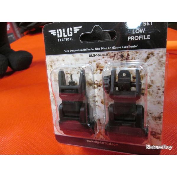 visee avant et arriere flip top pour rail picatinny