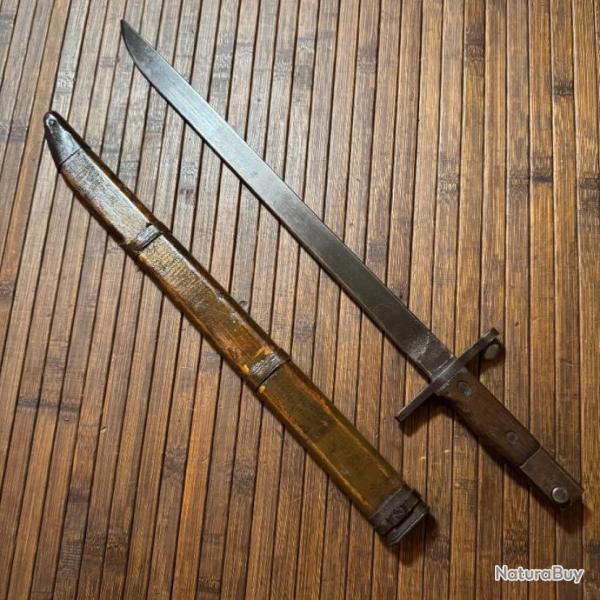 BA�ONNETTE ARISAKA MOD 30 JIDOSHOKU   SEISAKUSHO DE L'ARM�E IMP�RIAL JAPONAISE FOURREAU BAMBOU
