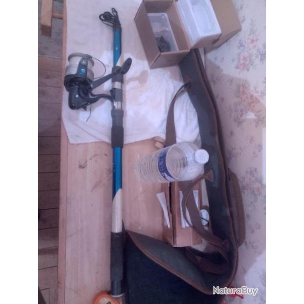 canne lancer avec moulinet geologique