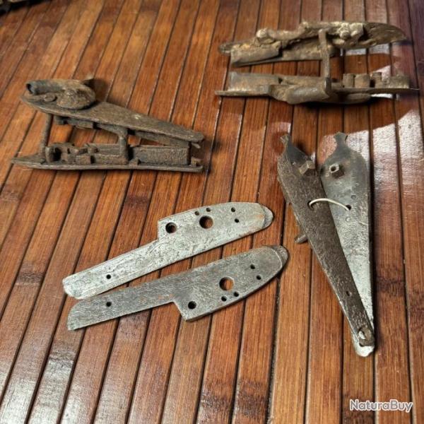 4 PAIRE DE PLATINES EN L'�TAT FUSIL BROCHE , FUSIL PERCUSSIONS