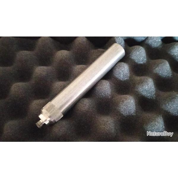 SILVER EMBOUT LONG PAK HAUT DE GAMME ACIER BRUT HQ CALIBRE 68 FILETAGE M10x150