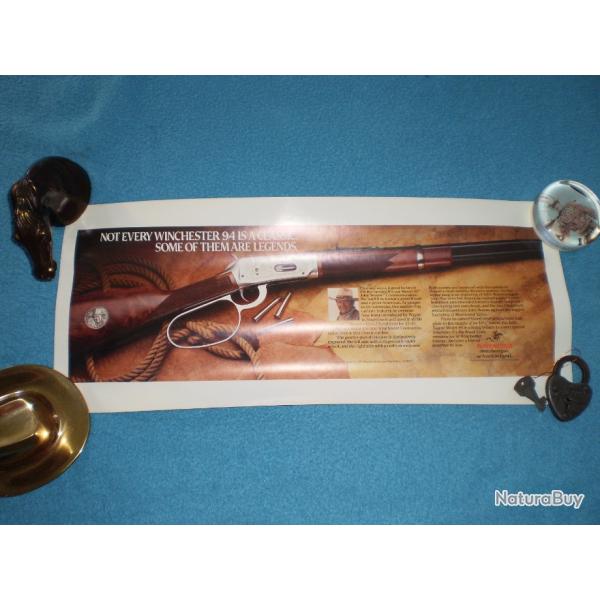 Poster pour la sortie de la John WAYNE carbine de 1981 ! RARE !!! Collection, Cowboy, Country,Indien