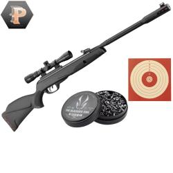 Carabine &agrave; plombs Gamo Black Fusion IGT 29J + Lunette + plombs + cibles