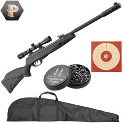 Carabine &agrave; plombs Gamo Black Fusion IGT 29J + Lunette + plombs + cibles + fourreau