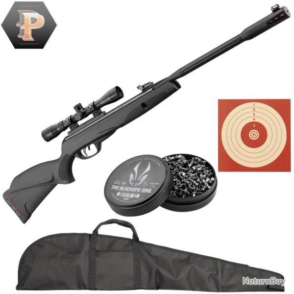 Carabine � plombs Gamo Black Fusion IGT 29J + Lunette + plombs + cibles + fourreau