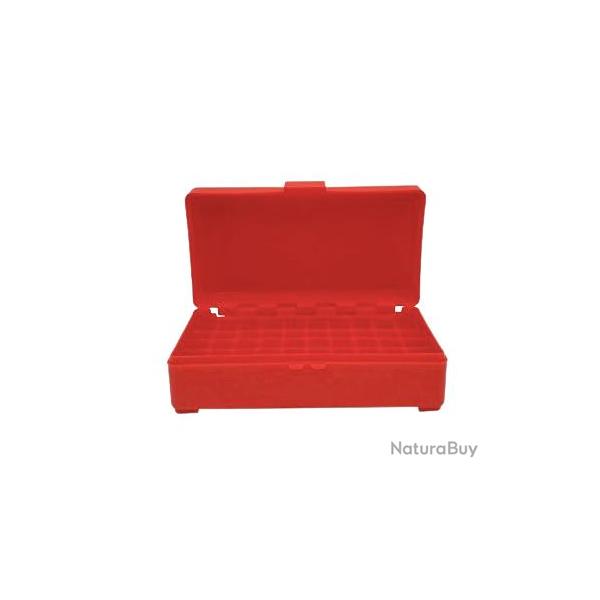 BOITE DE RANGEMENT ROUGE 50 MUNITIONS CAL 9MM