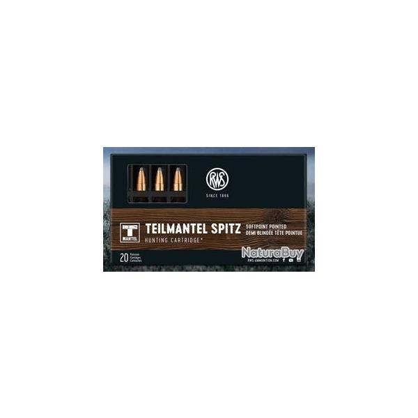 Cartouches RWS TEILMANTEL SPITZ - Softpoint - Demi blind�e - T�te pointue - 50 gr / 3,2 g - 20 carto