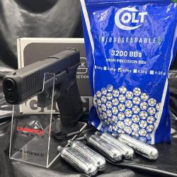 Nouveau Pack pr&ecirc;t &agrave; tirer - GLOCK 17 "GEN 5" - Cal. BBs 6mm - Airsoft ( 3200 Billes +5 Capsules Co2 