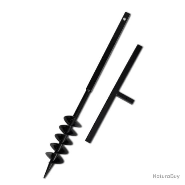 Tarire de Sol Manuelle avec Mche 100 mm - Acier Noir