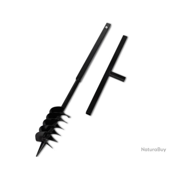 Tarire de Sol Manuelle avec Mche 120 mm - Acier Noir