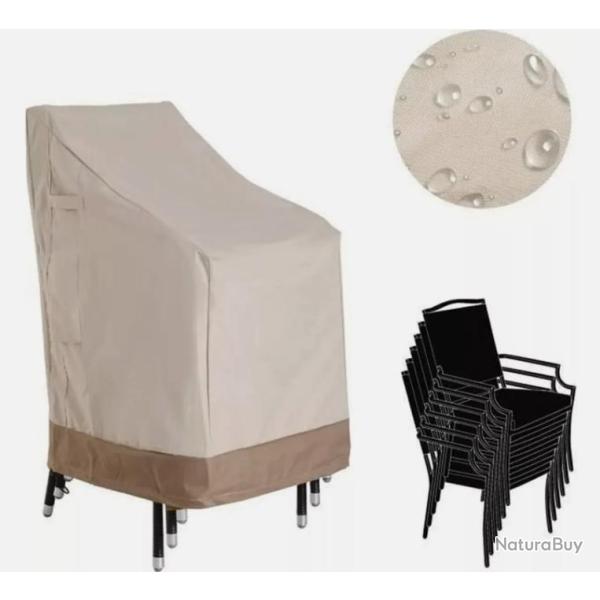 Housse de Protection pour Chaises de Jardin - Imperm�able - Tissu Oxford 600D - Beige