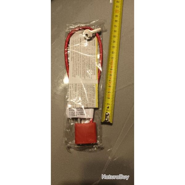 Cadenas � clef pour verrouillage par fen�tre d'�jection, si le verrou de pontet n'est pas utilisable