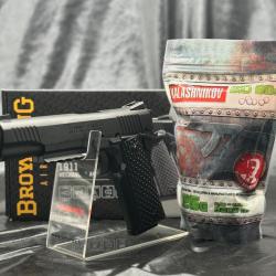 Pack pr&ecirc;t a tirer PISTOLET BROWNING 1911 HME BBS 6MM SPRING