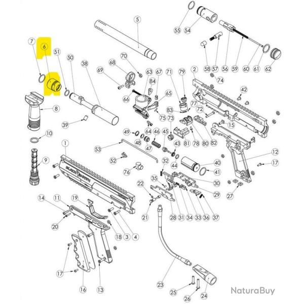 Barrel Thread Adapteur pour SW1 Part06- Valken