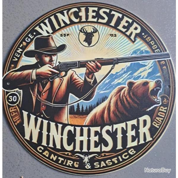 plaque decoration en alu panneau vintage WINCHESTER chasse