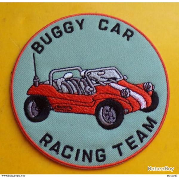 TISSU PATCH  : BUGGY CAR RACING TEAM, DIAMETRE 9CM , BON ETAT VOIR PHOTOS . POUR TOUT RENSEIGNEMENT