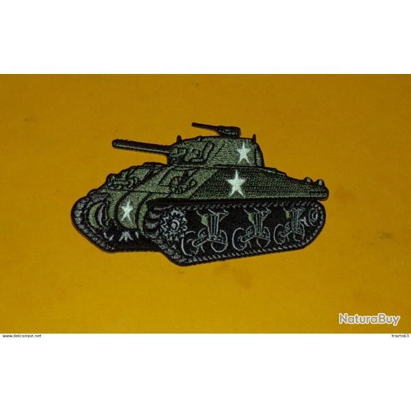 TISSU PATCH :� CHAR BLINDE SHERMAN�, DIAMETRE 9�CM , BON ETAT VOIR PHOTO . POUR TOUT RENSEIGNEMENT M