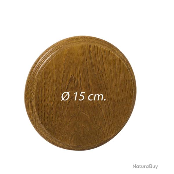 Ecusson en ch�ne pour gr�s et d�fenses de sanglier Diam.15 cm