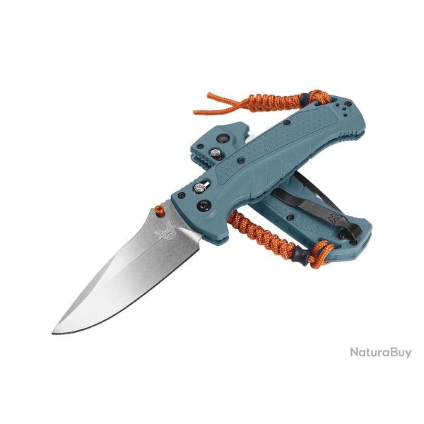 Benchmade 18060 Adira - Couteau EDC Magnacut Bleu Profond, Manche Grivory, Lame Drop Point 9,86 cm