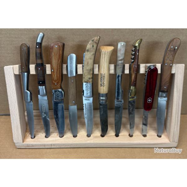 Pr�sentoir vertical pour 10 couteaux en H�tre