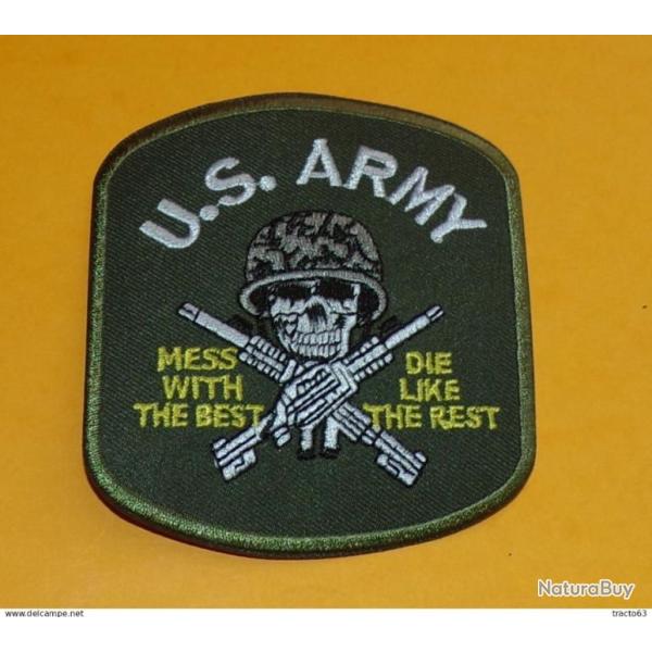 TISSU PATCH :  U.S ARMY  , DIAMETRE 9 CM , BON ETAT VOIR PHOTO . POUR TOUT RENSEIGNEMENT ME CONTACTE