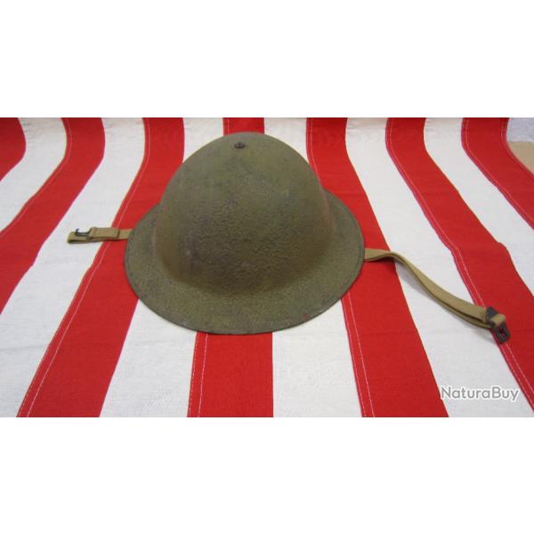 US ARMY USMC WW2 CASQUE M1917 A1 " KELLY "N� DE SERIE FKH 30 INTOUCHE DE STOCK RARE !.