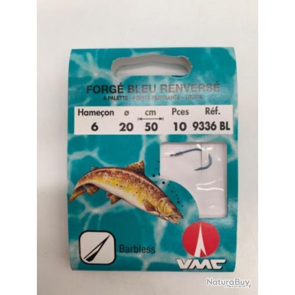 Hame�ons mont�s VMC sp�cial truite n6 0,20mm sans ardillon