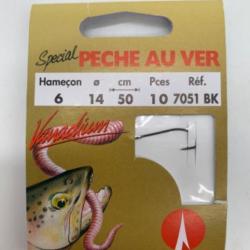 Hame&ccedil;ons mont&eacute;s VMC sp&eacute;cial truite au ver naturels n6 0,14mm