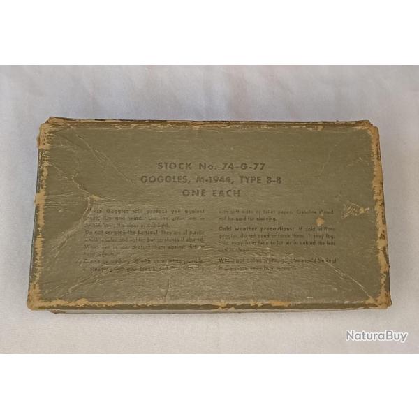 Boite vide lunette protection Goggle US Army B-8 Mod 44
