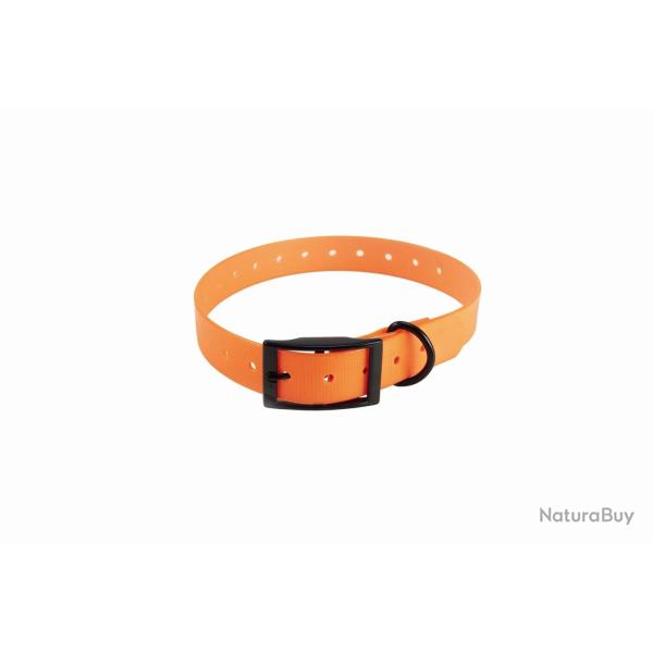 DESTOCK Collier Orange fluo Sangle PU polyur�thane boucle noire Compatible GARMIN