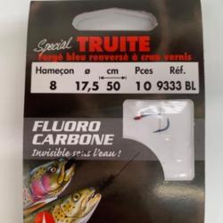 Hame&ccedil;ons mont&eacute;s VMC Sp&eacute;cial truite fluorocarbone n8