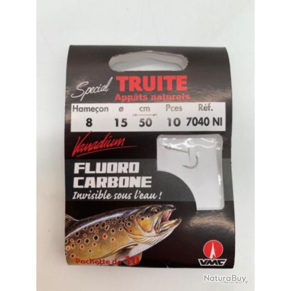 Hame�ons mont�s VMC Sp�cial truite app�ts naturels fluorocarbone n8
