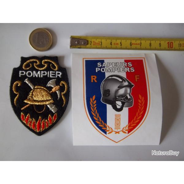 cusson et autocollant sapeurs pompiers lot collection
