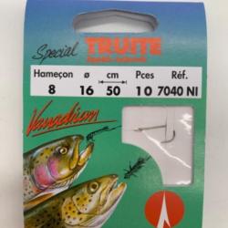 Hameçons montés VMC spécial truite appâts naturels n8 0,16mm