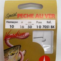 Hame&ccedil;ons mont&eacute;s VMC sp&eacute;cial truite p&ecirc;che au ver n10 0,16mm