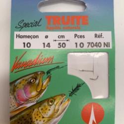 Hame&ccedil;ons mont&eacute;s VMC sp&eacute;cial truite app&acirc;ts naturels n10 0,14mm
