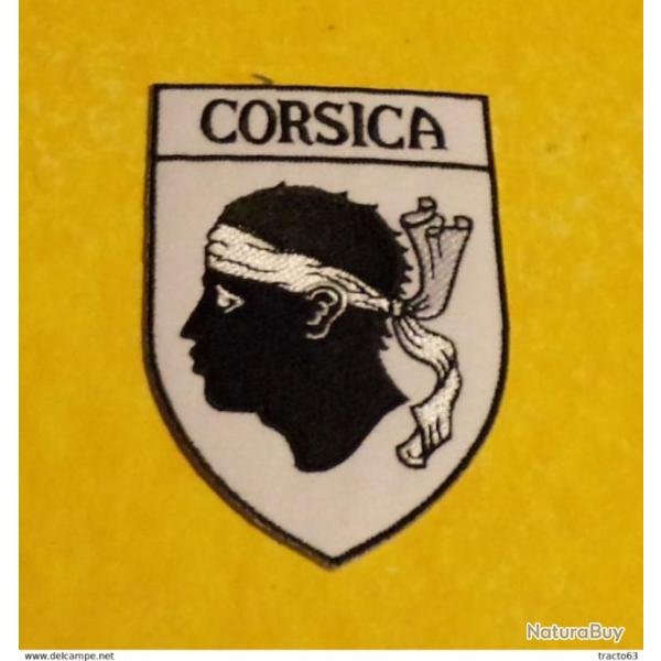 TISSU PATCH : CORSICA , LA CORSE��, HAUTEUR 9�CM , BON ETAT VOIR PHOTO . POUR TOUT RENSEIGNEMENT ME