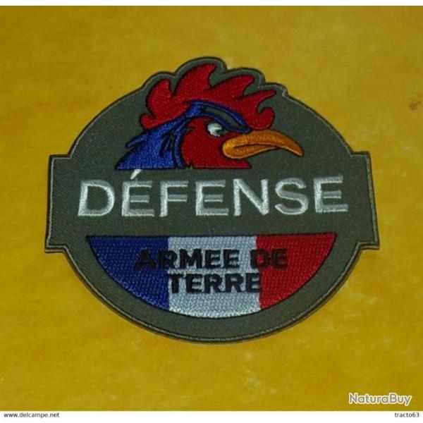 TISSU PATCH : DEFENSE ,ARMEE DE TERRE FRANCAISE��, DIAMETRE 9 CM , BON ETAT VOIR PHOTO . POUR TOUT R
