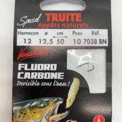 Hame&ccedil;ons mont&eacute;s VMC sp&eacute;cial truite app&acirc;ts naturels n12 0,125mm