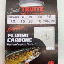 Hame&ccedil;ons mont&eacute;s VMC sp&eacute;cial truite app&acirc;ts naturels n12 0,15mm