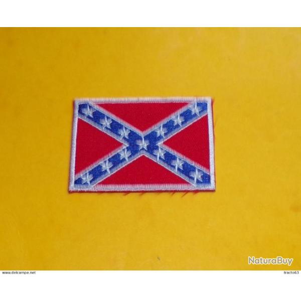 TISSU PATCH : DRAPEAU DES REBELLES CONFEDERES�, DIMENSION�7�CM , BON ETAT VOIR PHOTO . POUR TOUT REN