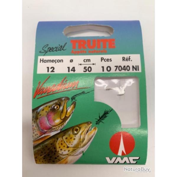 Hame�ons mont�s VMC sp�cial truite app�ts naturels n12 0,14mm